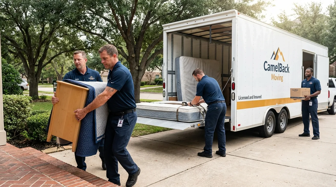 Crew loading residential truck for cross-state move from Richmond, UT
