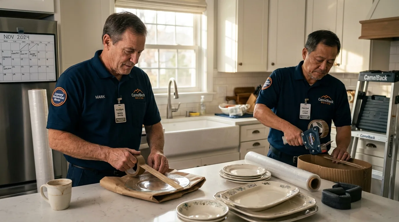 Professional crew packing kitchen dishware in Richmond, UT